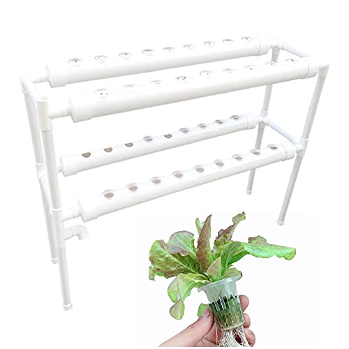 NadineDutol Hydroponic Grow Kit, 2 Schicht Hydroponische Anzuchtausrüstung mit Grow-Körben für Den Anbau Von Gemüse Und Obst auf Balkonen Garten Terrasse Höfen (2 Schicht 72 Pflanzstellen) von NadineDutol