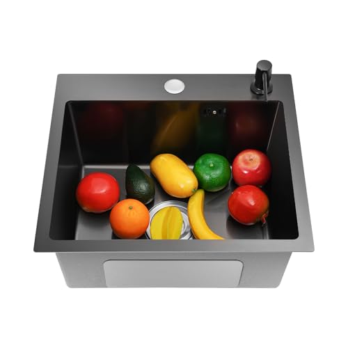 Spülbecken, 40x45cm Küchenspüle Einbauspüle Spülbecken mit Abflusskorb Eckig Spüle, Spülbecken Kit Schwarz Eckig Spüle Edelstahl Spülbecken, 40x45cm Küchenspüle Einbauspüle Spülbecken mit Abflusskorb Eckig Spüle, Spülbecken Kit Schwarz Eckig Spüle Edelstahl von NadineDutol