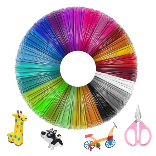 Nadisean 3D Stift Filament PLA 30 Farben, 3D Pen Filament 1,75 mm je 5M, Filament für 3D Stift mit 1 Schere, 3d Stift Nachfüllung für 3d Drucker Stift, Insgesamt 150M (3D Stift nicht Enthalten) von Nadisean
