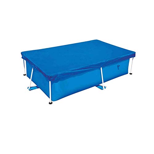 Nadoli Blau Schwimmen Poolabdeckung,220x150x43cm PE Weben Dauerhaft Regenfest Wasserdicht Winddicht Staub Deckung Kordelzug Rectangular Überirdisch Pool Schutz Cover Matte Decke von Nadoli