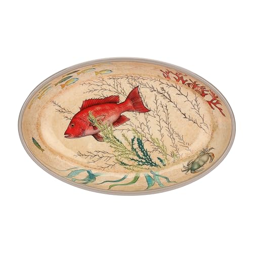 Nador Sea Life Teller, oval, 100% Melamin, 24 x 15 cm, in Geschenkbox, 2 Stück, Nicht zutreffend, 2 von THUN