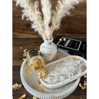 Set Aus Großem Tablett | Kleines Jesmonite |Vase| Schmucktablett Marmor - Design Blattgold Wohndekor Set Aus Großem Tablett | Kleines Jesmonite |Vase| Schmucktablett Marmor - Design Blattgold Wohndekor von NadysKreationen