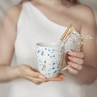 Dünne Tasse Mit 380 Ml - Blau Gold Gesprenkelt von Nadzwyczajnie