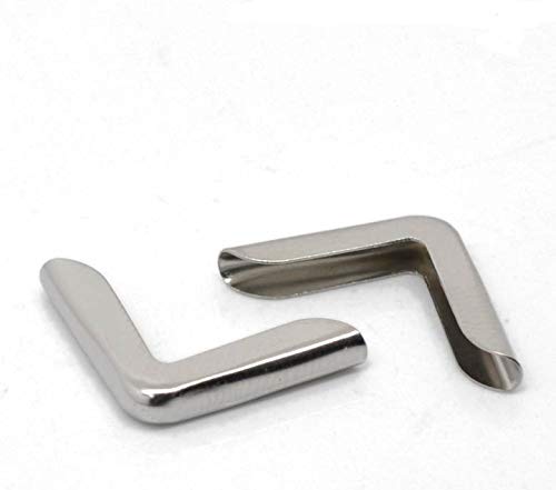 Nähendes Gärtnerlein 4 Stück 21 x 15 x 3mm Eckenschoner, Buchecken, schlicht silberfaben von Hafeehoo