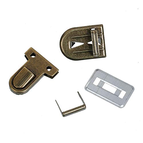 Nähendes Gärtnerlein Steckschloss Mappenschloss 25 mm breit, bronzefarben, 1 Set (4teilig) von VOXIN