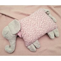 Namenskissen/Kuschelkissen Elefant Taupe Mit Musselin in Wunschfarbe Namenskissen/Kuschelkissen Elefant Taupe Mit Musselin in Wunschfarbe von NaehkaestchenAachen