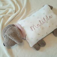 Namenskissen/Kuschelkissen Kleiner Hund Mit Musselin in Wunschfarbe Geburt Geburtstag Taufe Namenskissen/Kuschelkissen Kleiner Hund Mit Musselin in Wunschfarbe Geburt Geburtstag Taufe von NaehkaestchenAachen