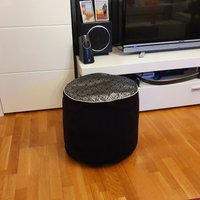 Runder Sitzpouf Aus Samt Und Brokatstoff , Sitzkissen, Hocker von NaehserviceAurach