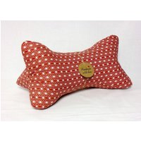 Leseknochen Knochenkissen Lesekissen Nackenkissen Graphisch Sterne Rost Weiß #13# von NaehstuebchenJasalu