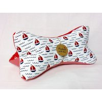 Leseknochen Knochenkissen Lesekissen Nackenkissen Maritim Rot Weiß #7# Leseknochen Knochenkissen Lesekissen Nackenkissen Maritim Rot Weiß #7# von NaehstuebchenJasalu