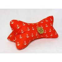 Leseknochen Knochenkissen Nackenkissen Anker Orange Rot Weiß #4# Leseknochen Knochenkissen Nackenkissen Anker Orange Rot Weiß #4# von NaehstuebchenJasalu