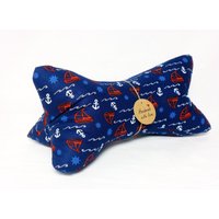 Leseknochen Knochenkissen Nackenkissen Maritim Blau Weiß Rot #7# von NaehstuebchenJasalu