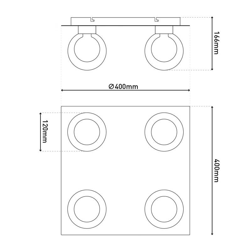 Deckenlampe Donika, 4-flammig eckig, Glas, Stahl, amber, G9 Deckenlampe Donika, 4-flammig eckig, Glas, Stahl, amber, G9 von Naeve Leuchten