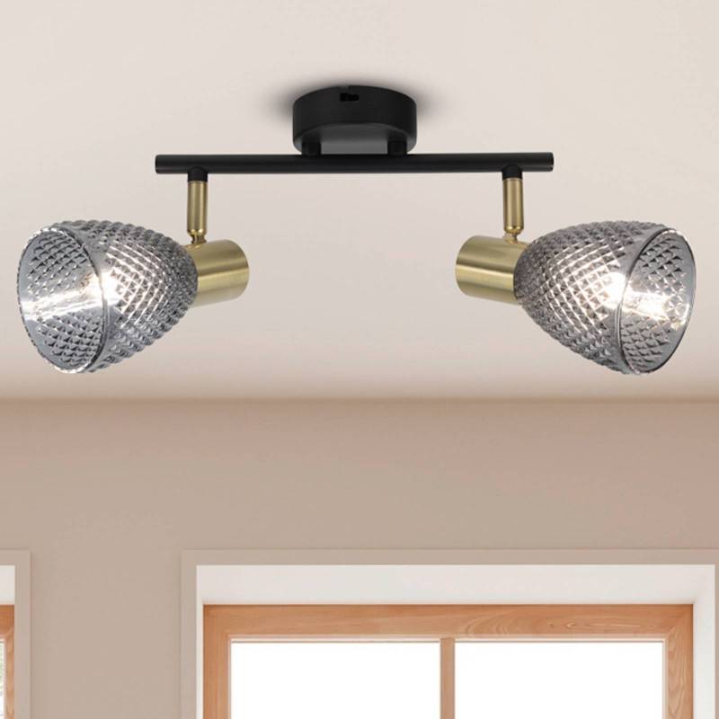 Deckenleuchte Lindita, 2-flammig, Glas, rauchgrau, E14 Deckenleuchte Lindita, 2-flammig, Glas, rauchgrau, E14 von Naeve Leuchten