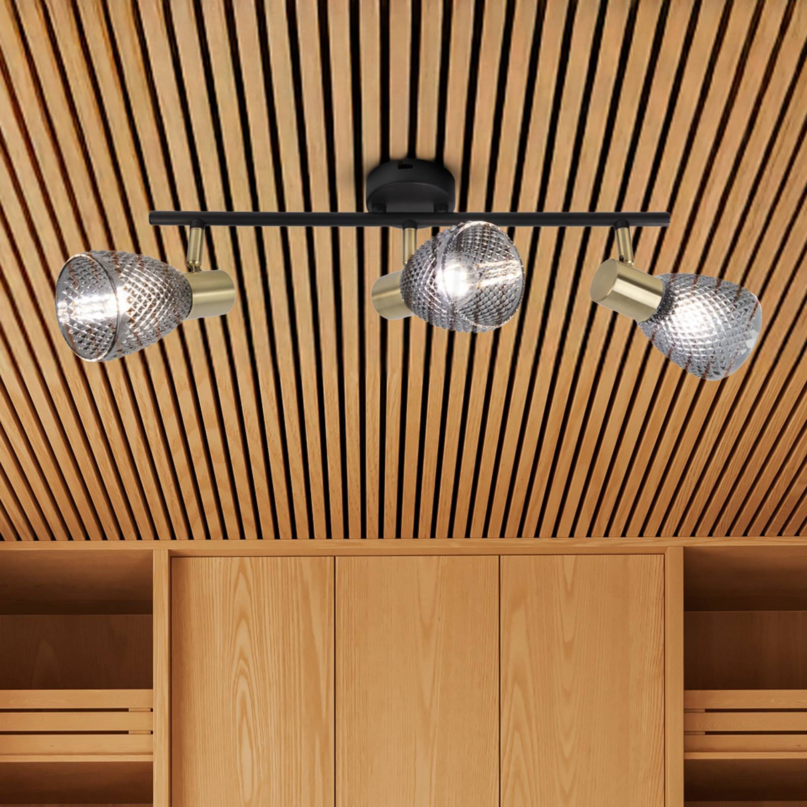 Deckenleuchte Lindita, 3-flammig, Glas, rauchgrau, E14 Deckenleuchte Lindita, 3-flammig, Glas, rauchgrau, E14 von Naeve Leuchten