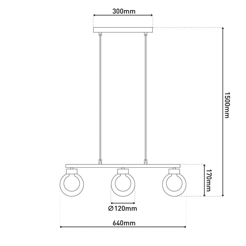 Hängeleuchte Donika, 3-flammig, Glas, braun, amber, G9 Hängeleuchte Donika, 3-flammig, Glas, braun, amber, G9 von Naeve Leuchten