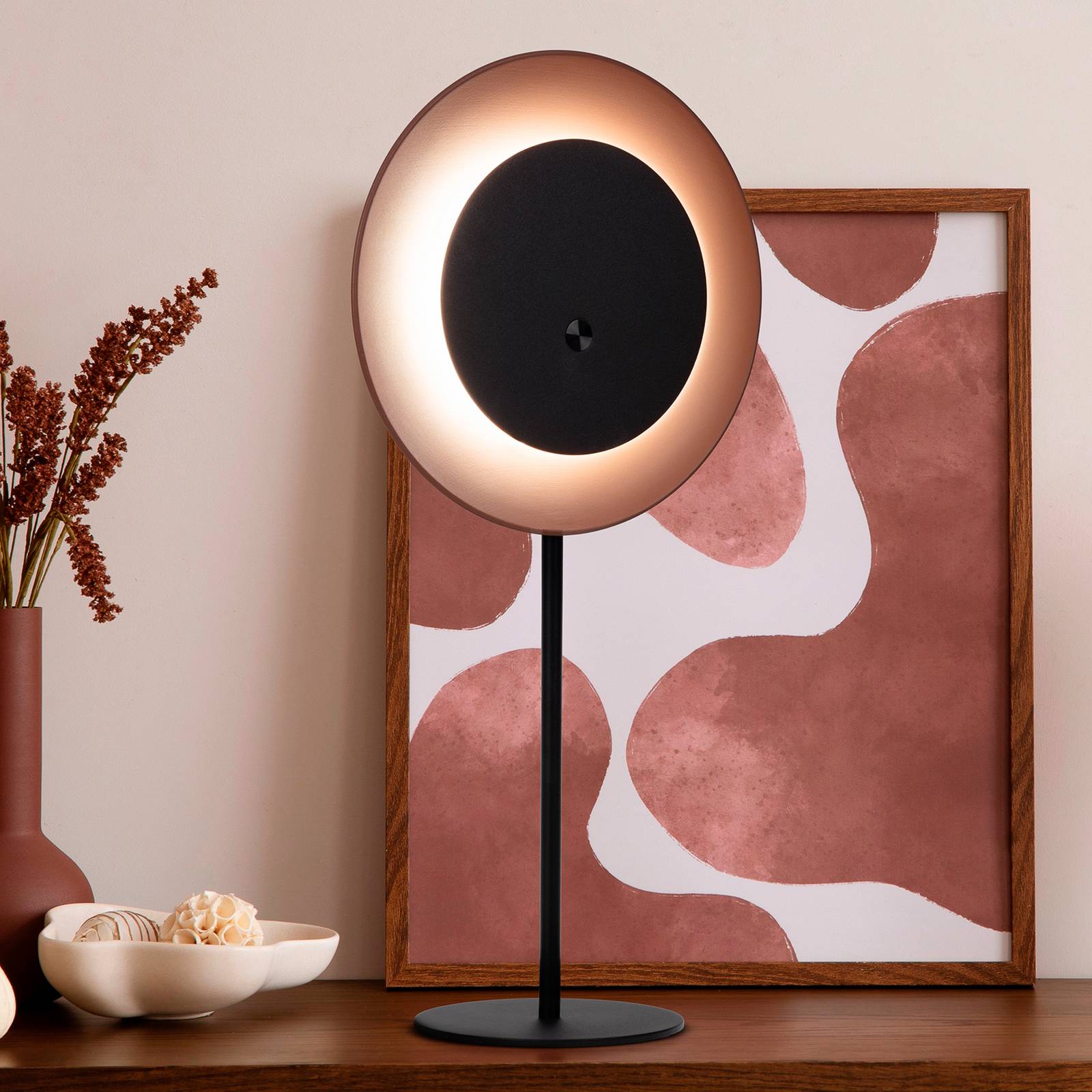 LED-Akku-Tischleuchte Solan, schwarz/braun, Solar, IP54 LED-Akku-Tischleuchte Solan, schwarz/braun, Solar, IP54 von Naeve Leuchten