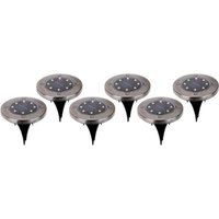 LED Solar-Bodenleuchte 6er-Set NV5228806 Edelstahloptik Kunststoff H/D: ca. 14x11 cm LED Solar-Bodenleuchte 6er-Set NV5228806 Edelstahloptik Kunststoff H/D: ca. 14x11 cm von Näve Leuchten