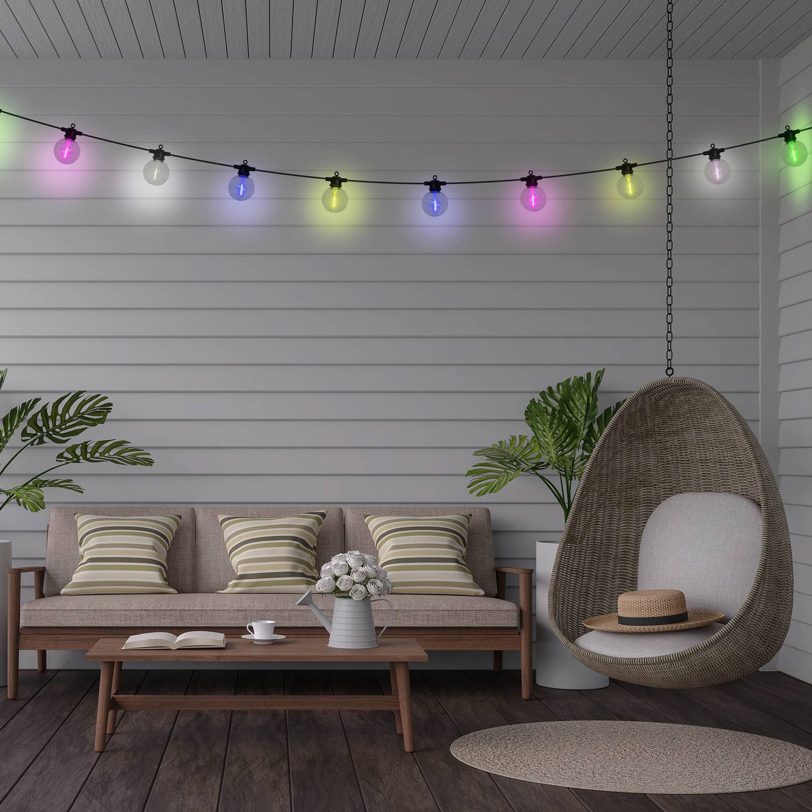 LED-Solar-Lichterkette CADENA, RGB, schwarz, 10-flg., 10 m LED-Solar-Lichterkette CADENA, RGB, schwarz, 10-flg., 10 m von Naeve Leuchten