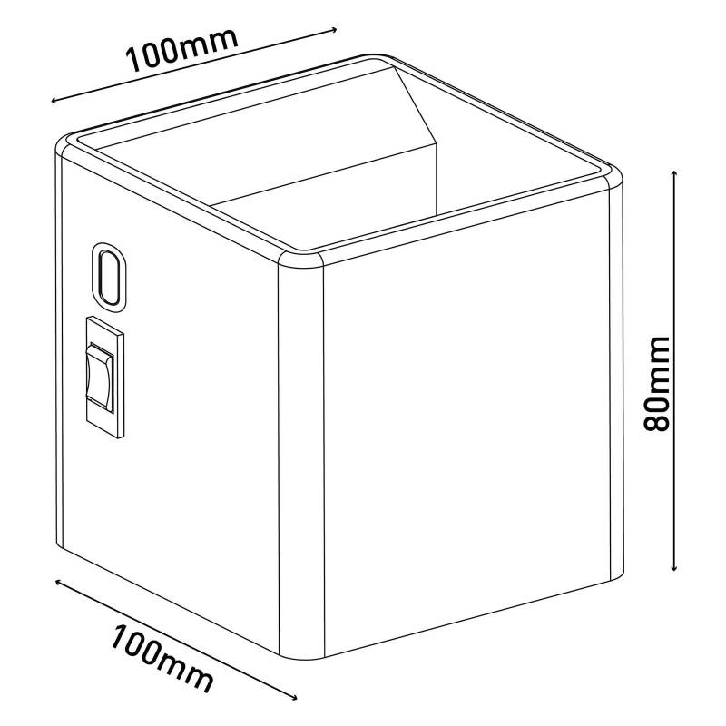 LED-Wandleuchte Cube Akku, magnetisch, schwarz von Naeve Leuchten