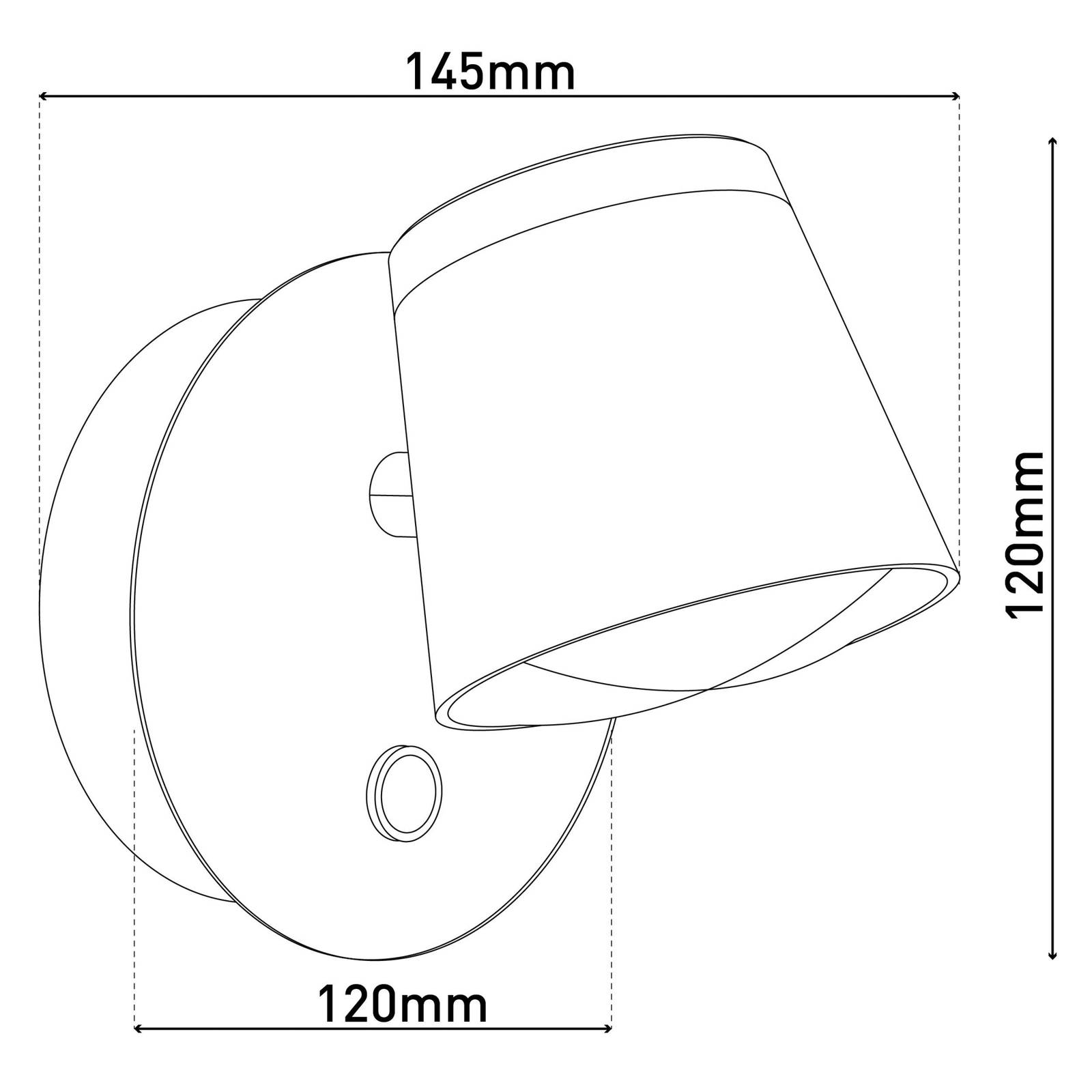 LED-Wandleuchte Tondo Akku, magnetisch, schwarz von Naeve Leuchten