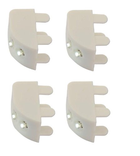 Naeve Leuchten LED Schrankbeleuchtung 4-er Set / 2x LED total 0,18 W mit Sensor/IP 30 inklusive 12 Batterien / 4 x 2 x 1,8 cm/Material Kunststoff, LED weiß 4069023 von Näve