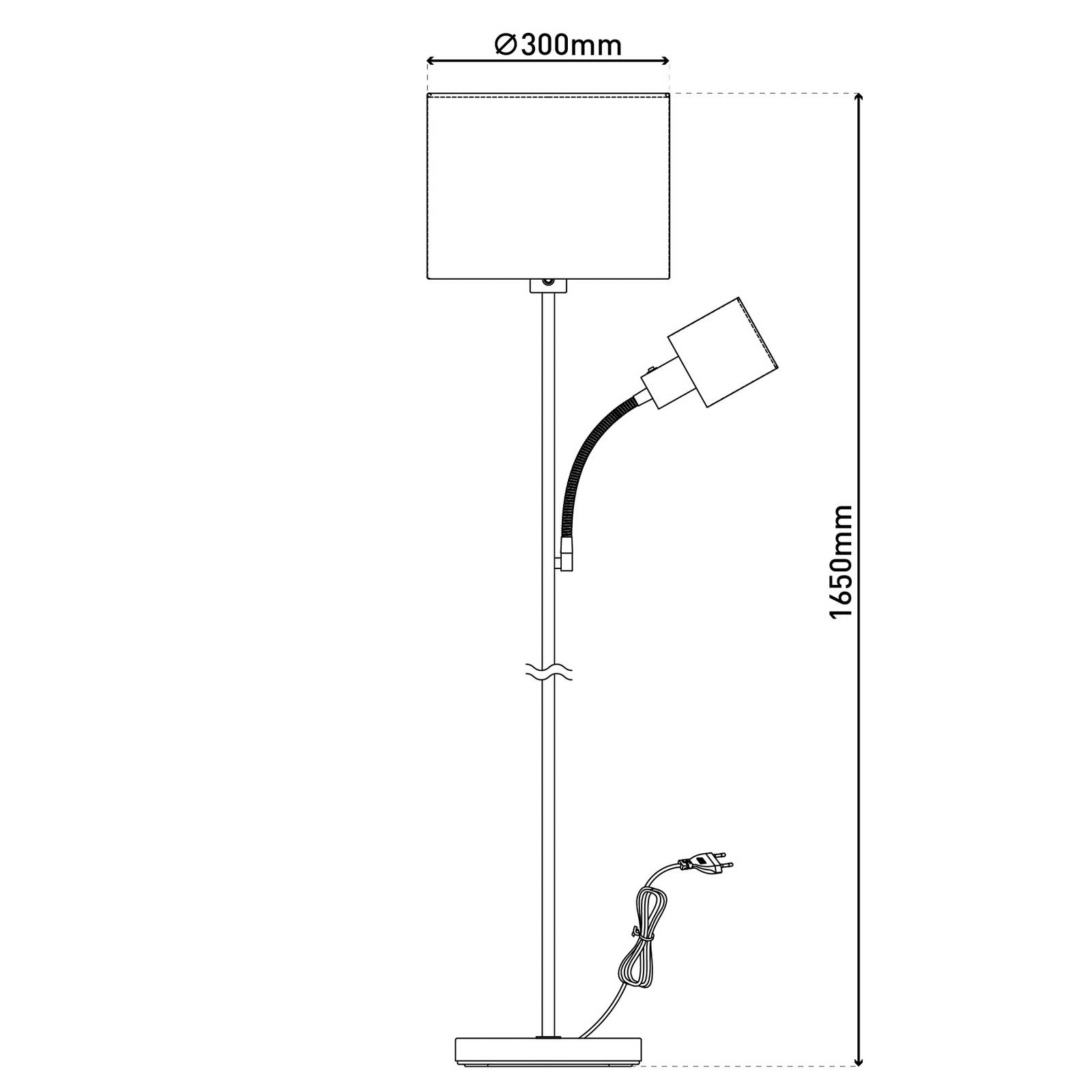Stehlampe Filomena, braun/silber, Textil, Lesearm, E27, E14 Stehlampe Filomena, braun/silber, Textil, Lesearm, E27, E14 von Naeve Leuchten