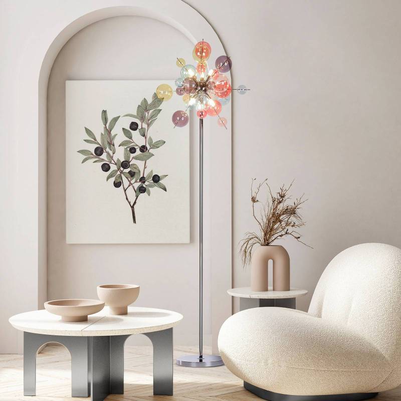 Stehleuchte Explosion, Glas, Pastell-bunt, chrom, G9 Stehleuchte Explosion, Glas, Pastell-bunt, chrom, G9 von Naeve Leuchten