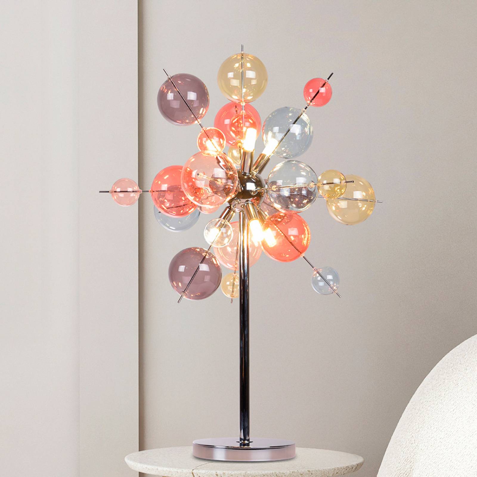 Tischleuchte Explosion, Glas, Pastell-bunt, chrom, G9 Tischleuchte Explosion, Glas, Pastell-bunt, chrom, G9 von Naeve Leuchten