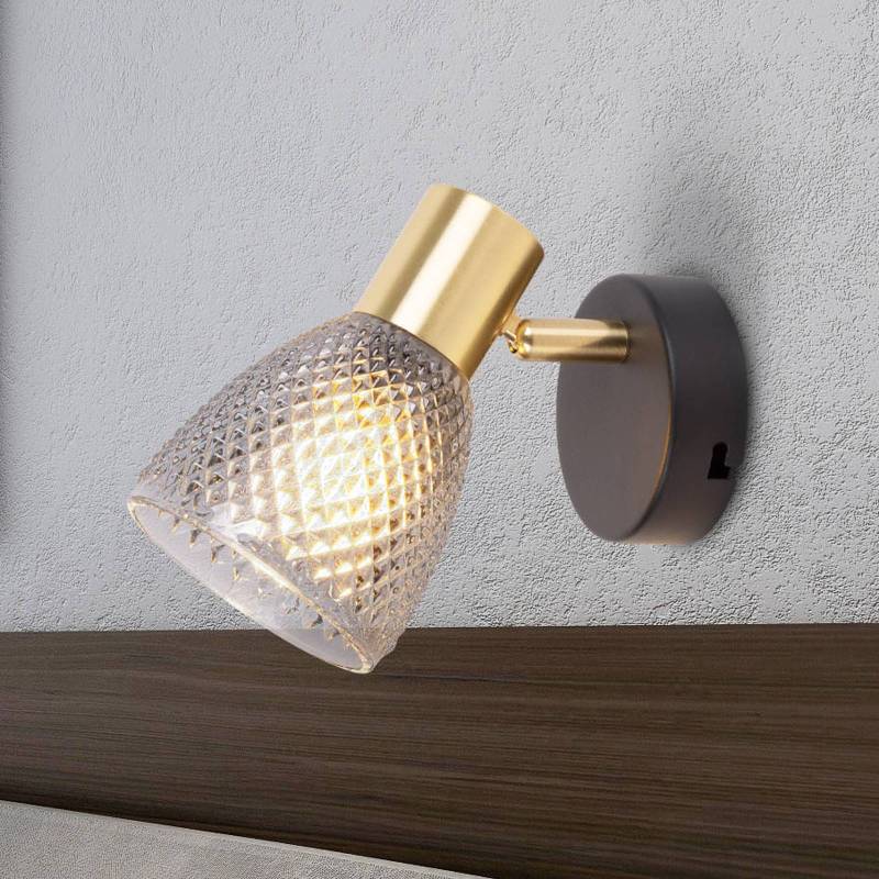 Wandleuchte Lindita, Glas, rauchgrau, E14, schwenkbar Wandleuchte Lindita, Glas, rauchgrau, E14, schwenkbar von Naeve Leuchten