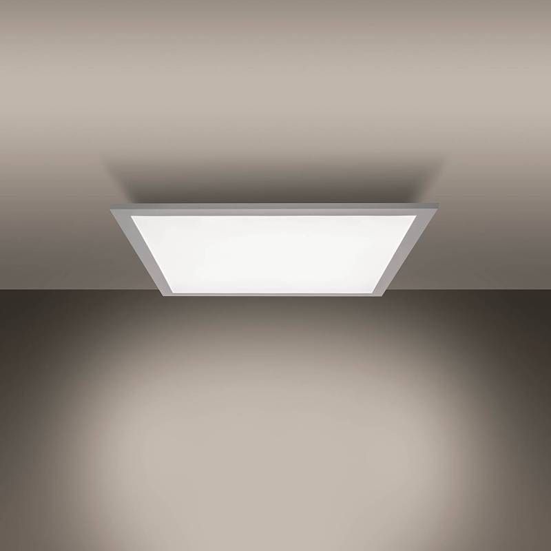 home24 Deckenleuchte Begau 60 x 60cm Weiß Aluminium, lackiert Polyethylen Nicht austauschbare LEDs LED-Platine von home24