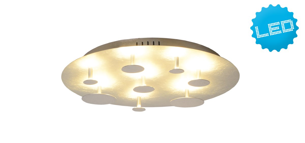 LED Deckenleuchte Blattsilber Design Näve Firenze 50cm 1700lm von Näve