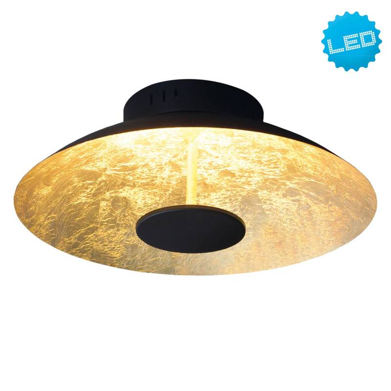 home24 LED-Deckenleuchte Firenze 30 x 10 x 30cm Gold Stahl, lackiert Nicht austauschbare LEDs von home24