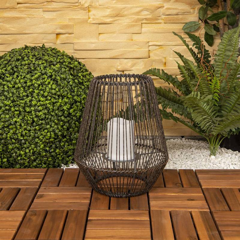 home24 LED-Solarleuchte Ratten Ø 26cm Braun von home24