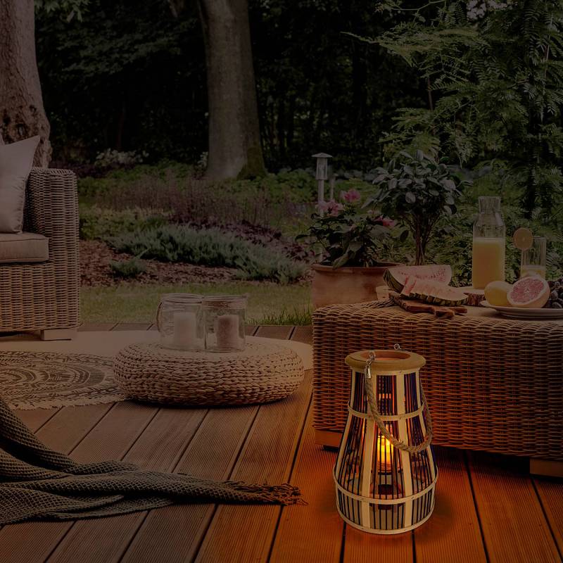 home24 LED-Solarleuchte Wiek 24 x 35 x 24cm Braun von home24