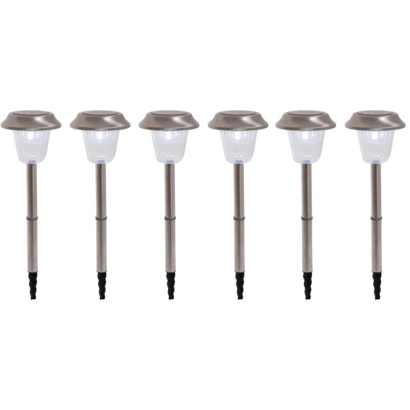 Näve LED-Außenleuchte mit Erdspieß aus Edelstahl 6er-Set 39 cm von Näve