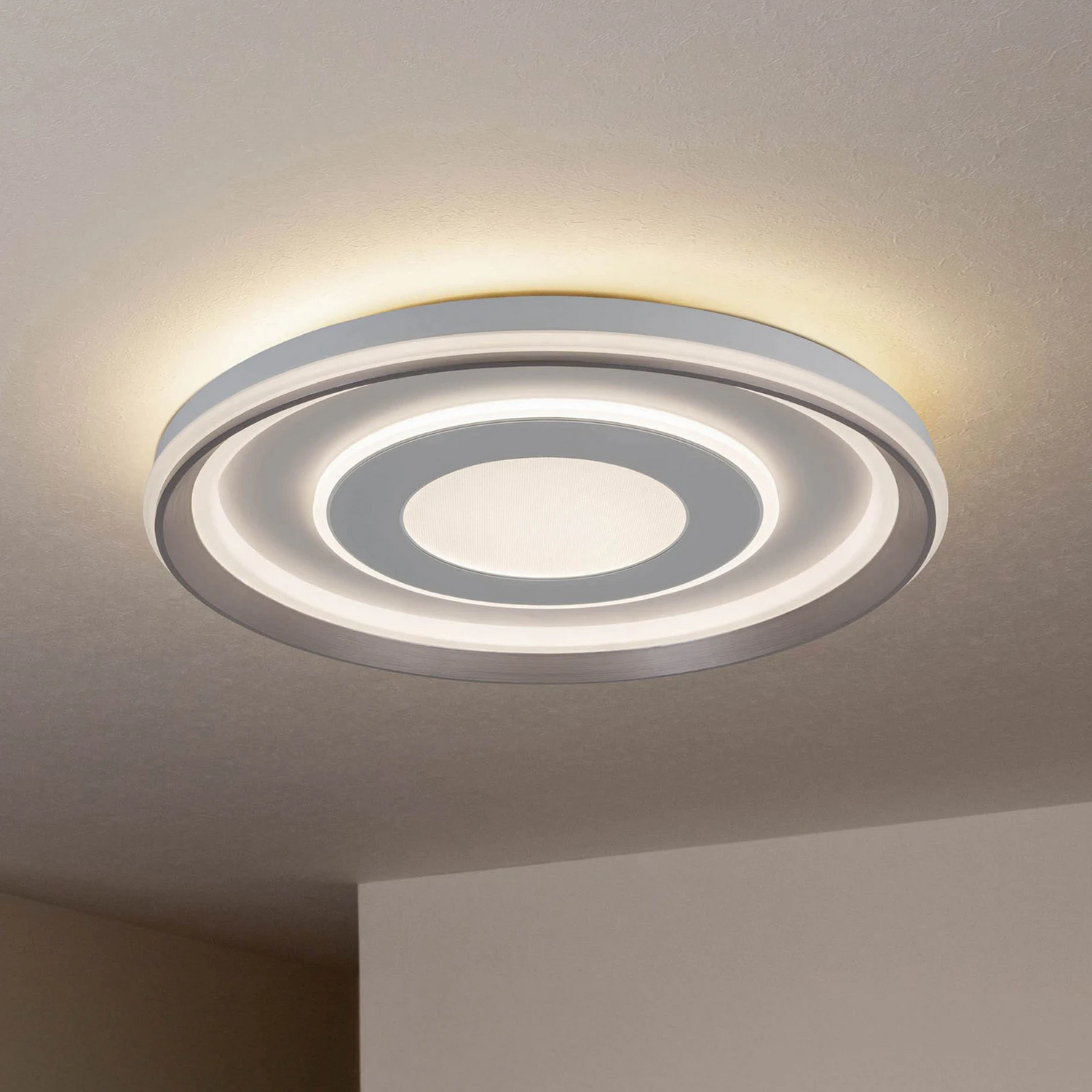Näve LED-Deckenleuchte Doira weiß Metall Ø 50 cm CCT Remote Deckenlampe Leuchte Näve LED-Deckenleuchte Doira weiß Metall Ø 50 cm CCT Remote Deckenlampe Leuchte von Näve