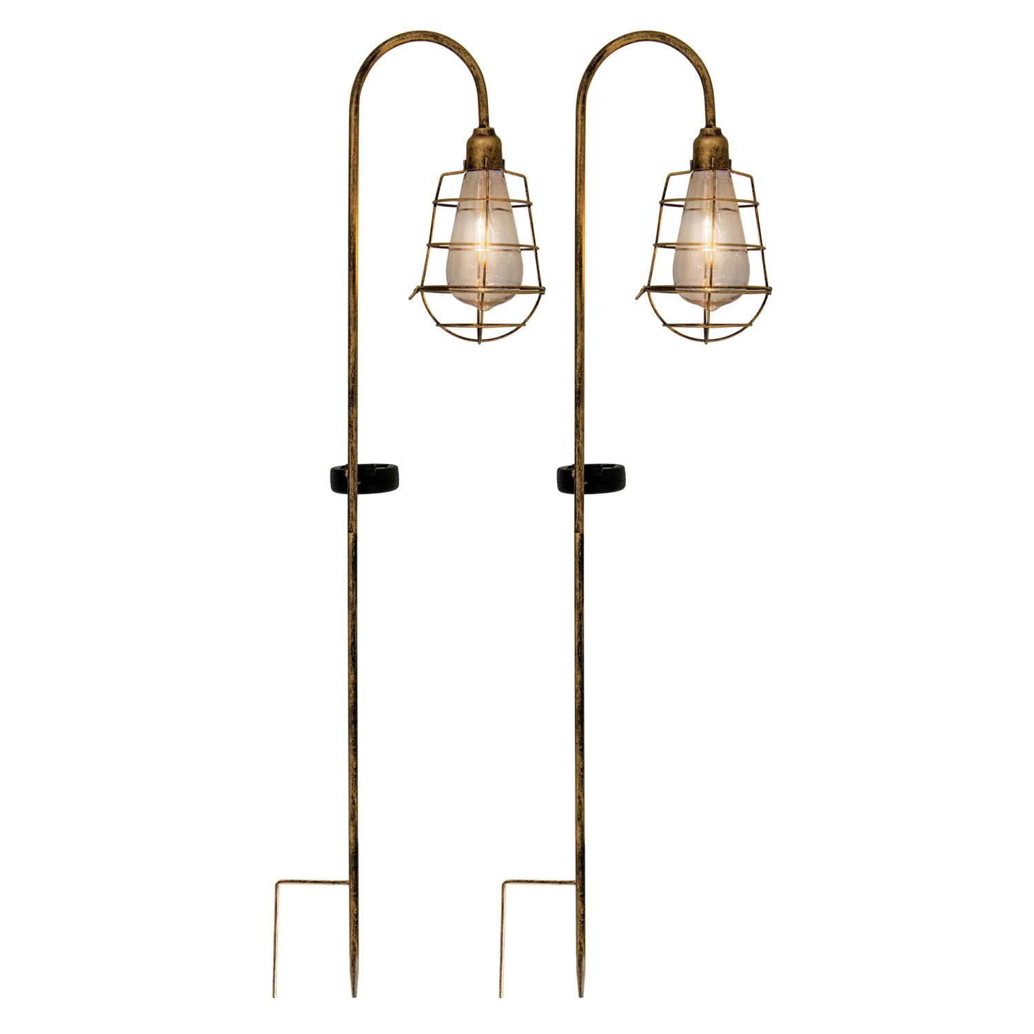 Näve LED-Deko-Solar-Erdspieß Gitti Alt-Messing 76,5 cm x 16 cm x 10,5 cm 2er-Set von Näve