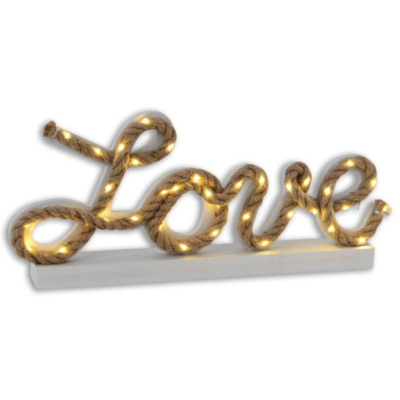 Näve LED-Deko-Tischleuchte Love Natur 20 cm x 45 cm x 5 cm von Näve