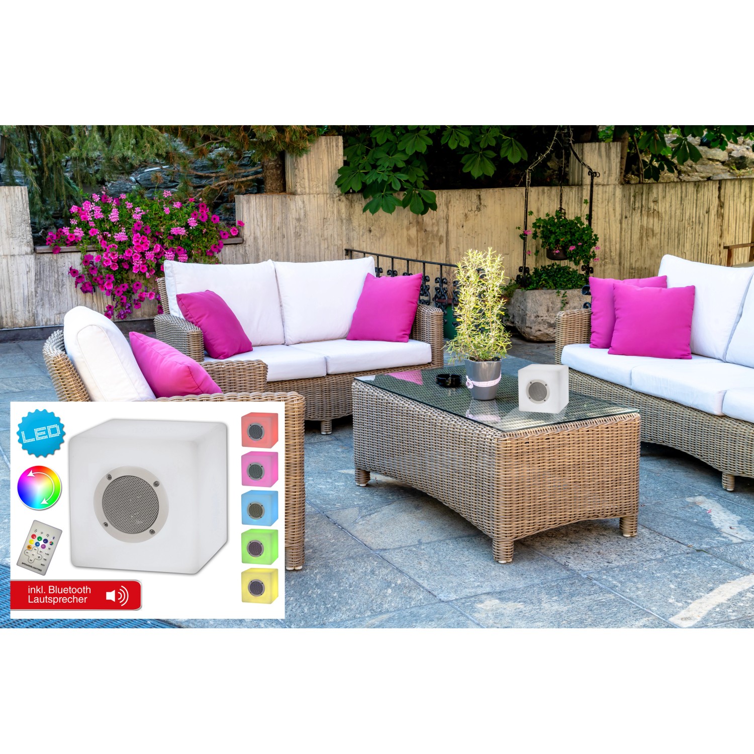 Näve LED-Dekoleuchte Würfel mit Bluetooth Cube Weiß eckig Näve LED-Dekoleuchte Würfel mit Bluetooth Cube Weiß eckig von Näve