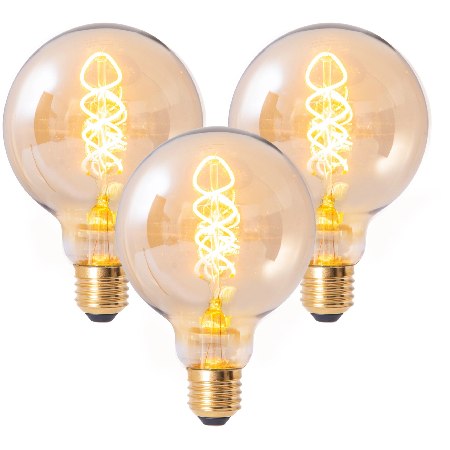 Näve LED-Leuchtmittel E27 Glühlampenform 4 W 180 lm 3er Set 13,8 x 95 cm (H x Ø) von Näve