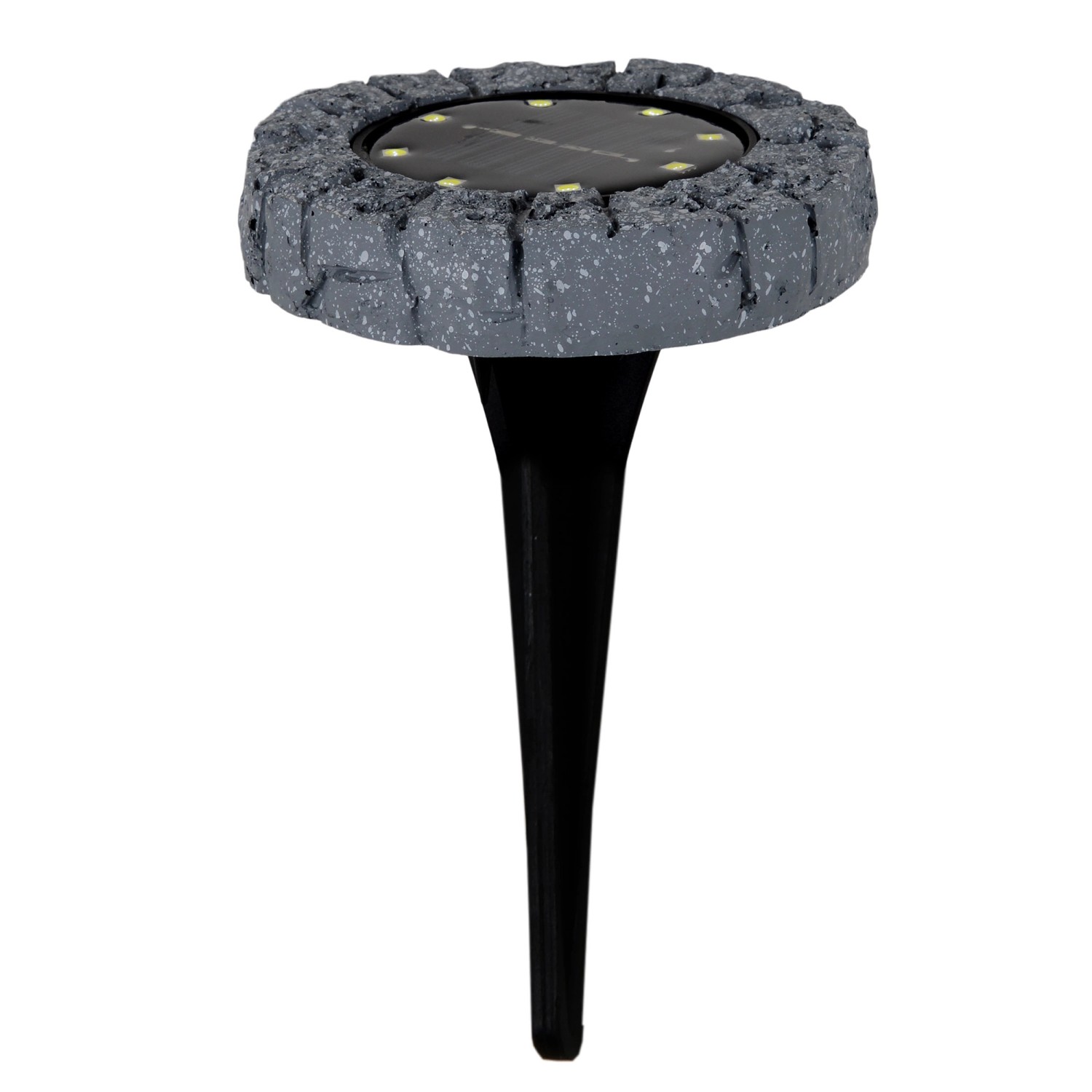 Näve LED-Solar-Boden-Erdspieß Kian Grau Ø 12 cm x 12,5 cm 3er-Set von Näve