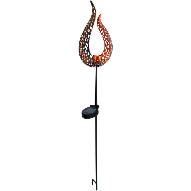 Näve LED-Solar-Erdspieß Flamme Braun 90 cm Lichtfarbe Gelb mit Flammeneffekt von Näve