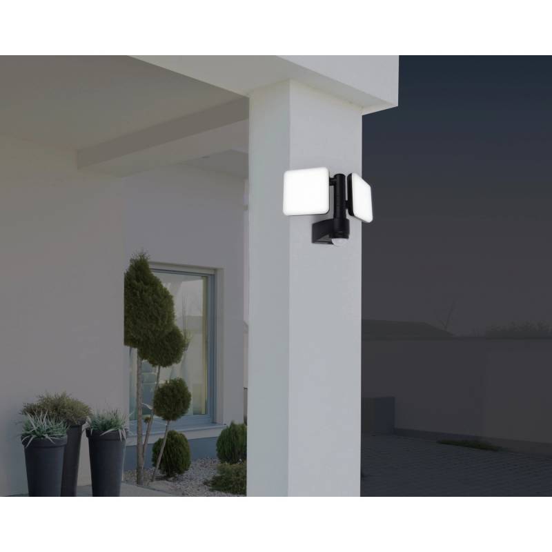 Näve LED-Wand-Außenleuchte Jaro II mit 360° Bewegungsmelder Schwarz von Näve