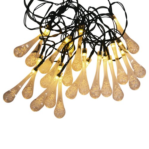 Näve Leuchten 5209826 LED Solar Lichterkette "Tropfen", Schwarz, 685 x 3 x 8 cm von Näve