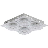 Näve Leuchten LED-Wand- und Deckenleuchte Lucca NV1190959 silber Metall Glas B/H/L: ca. 31x7x31 cm null 4 Brennstellen von Näve