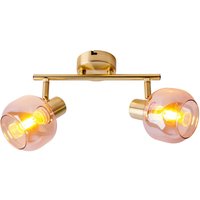 Näve Leuchten Spot gold Glas Metall B/H/T: ca. 40x20x10 cm E14 2 Brennstellen von Näve