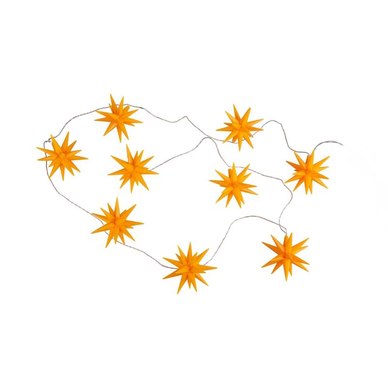 Näve Outdoor 9er-LED Weihnachtslichterkette 3D-Sterne Orange von Näve