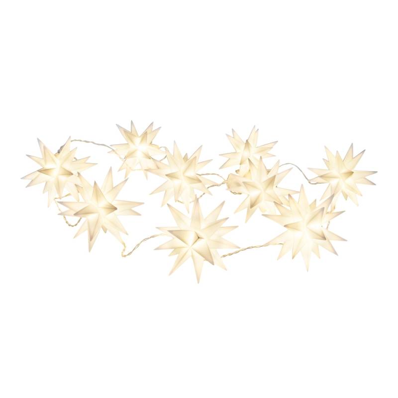 Näve Outdoor 9er-LED Weihnachtslichterkette 3D-Sterne Weiß von Näve