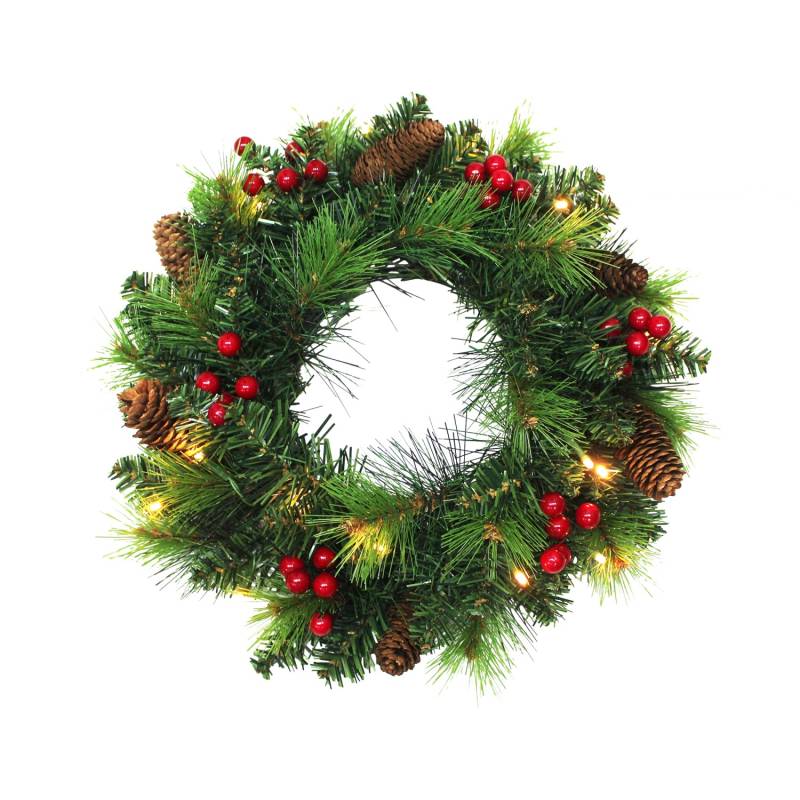 Näve Outdoor LED Weihnachtskranz Noel Rot von Näve
